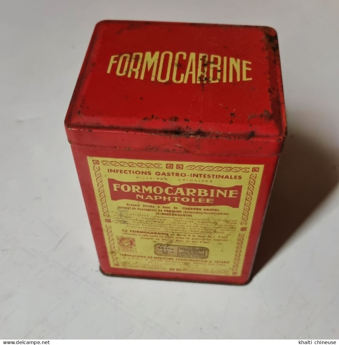 Boite Publicitaire En Métal Formocarbine Décoration Vintage Retro Pharmacie - Dosen