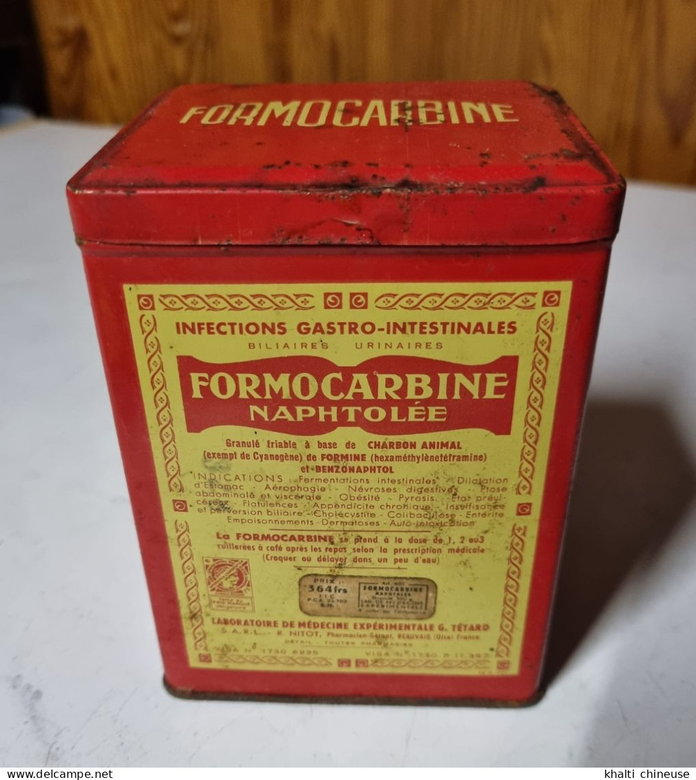 Boite Publicitaire En Métal Formocarbine Décoration Vintage Retro Pharmacie - Boîtes