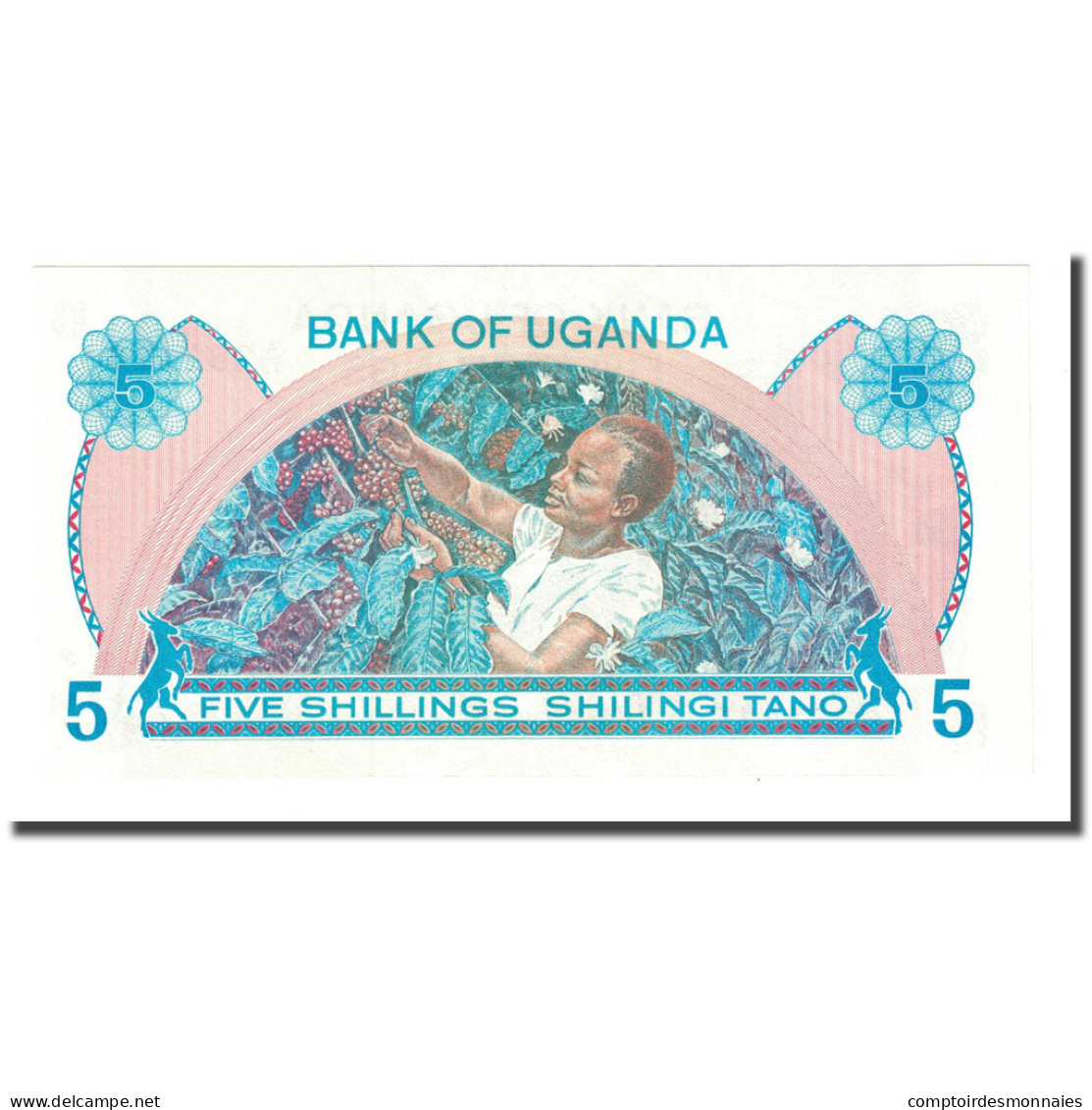 Billet, Uganda, 5 Shillings, Undated (1979), KM:10, NEUF - Oeganda