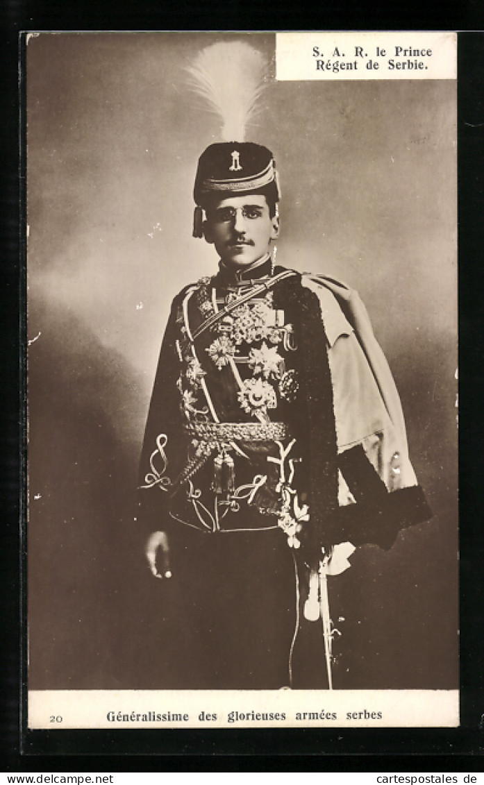 AK Kronprinz Alexander Von Serbien In Husaren-Uniform  - Familles Royales