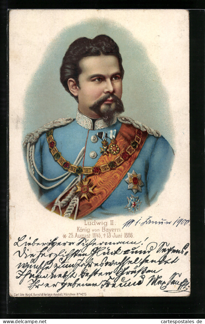 AK König Ludwig II. Von Bayern In Uniform, 1845-1886  - Königshäuser