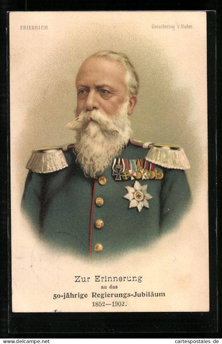 AK Friedrich, Grossherzog Von Baden, Mit Orden  - Familles Royales