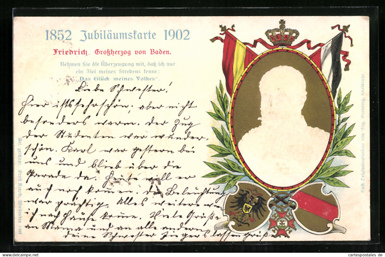 Künstler-AK Grossherzog Friedrich Von Baden, Jubiläumskarte 1902  - Familias Reales