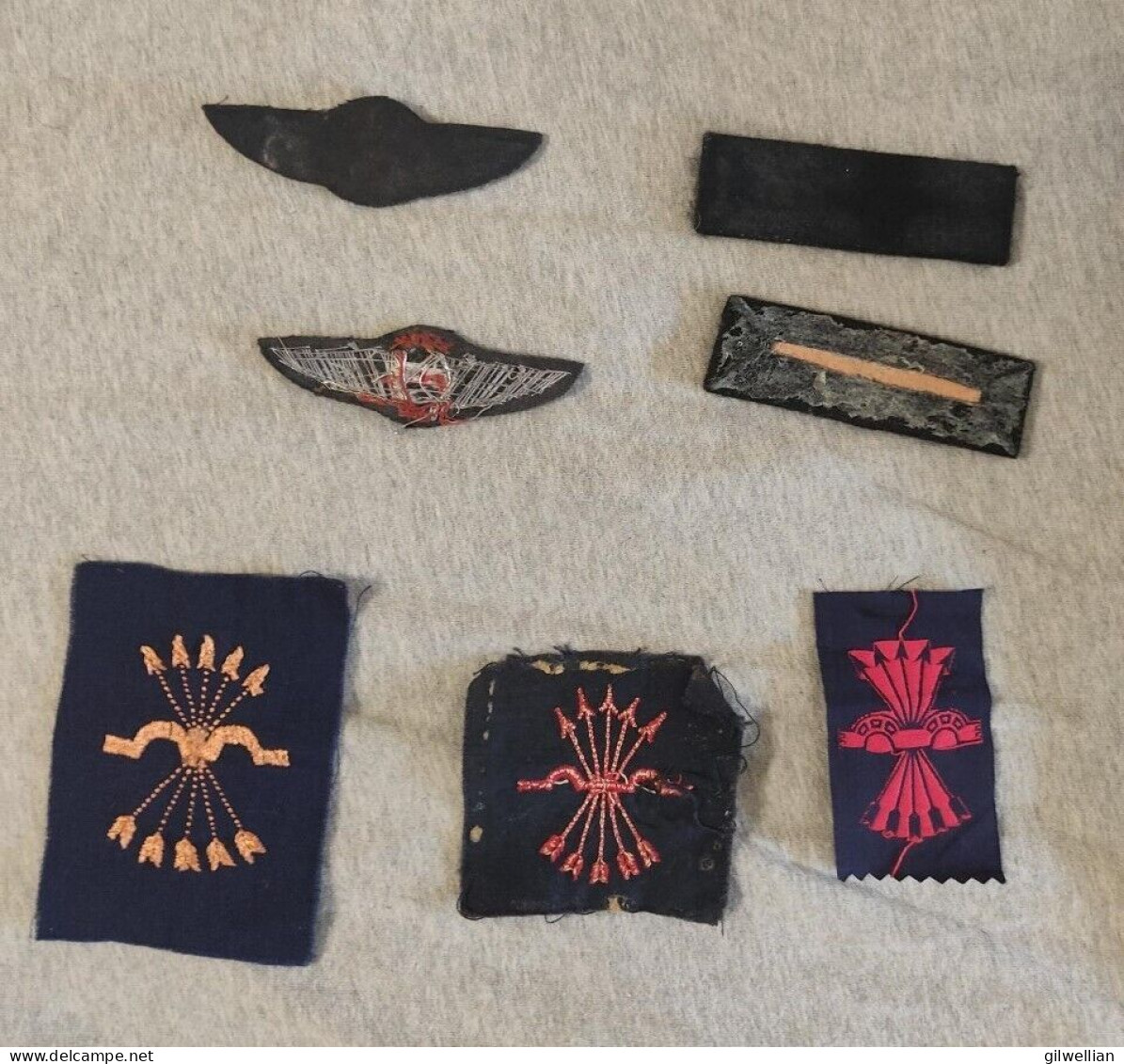 Spain Civil War Falange Pilot Wings And Badges / Patch Lot - Otros & Sin Clasificación