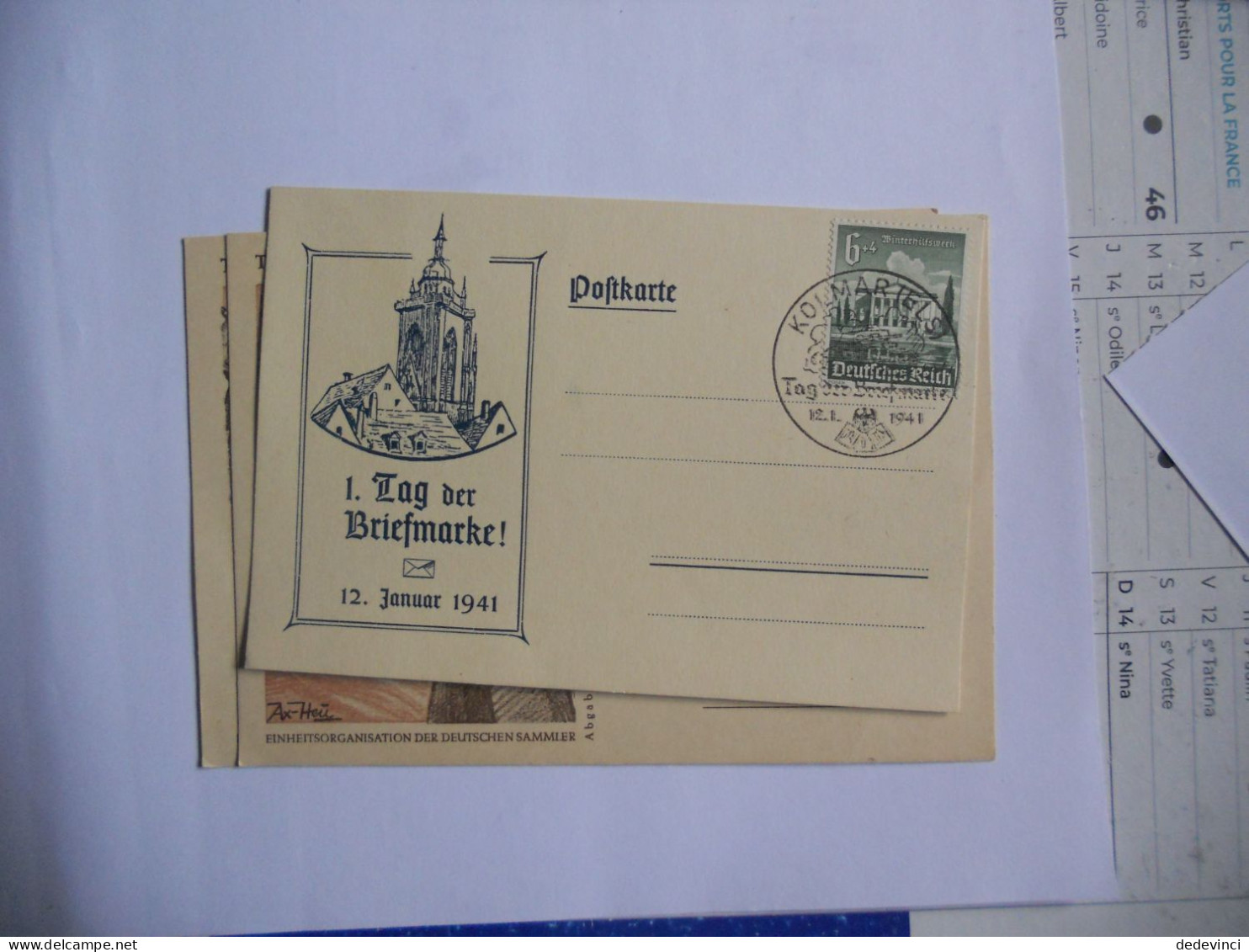 Tag De Briefmarke 1941 Kolmar ( Colmar) - Storia Postale