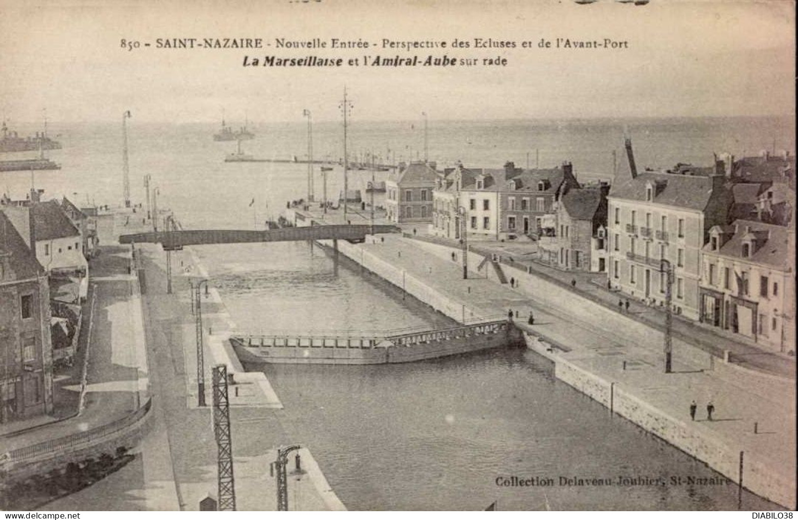 SAINT-NAZAIRE   ( LOIRE ATLANTIQUE )  LOT DE 2 CARTES . NOUVELLE ENTREE. PERSPECTIVE DES ECLUSES . . . LA PLACE MARCEAU - Saint Nazaire