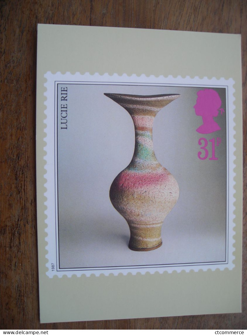 3 Cartes Postales 1987 Studio Pottery Lucie Rie Art Céramique, Elizabeth Fritsch, Bernard Leach - Stamps (pictures)