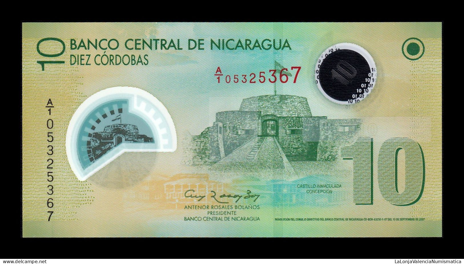 Nicaragua 10 Córdobas 2007 Pick 201b Polymer Sc Unc - Nicaragua