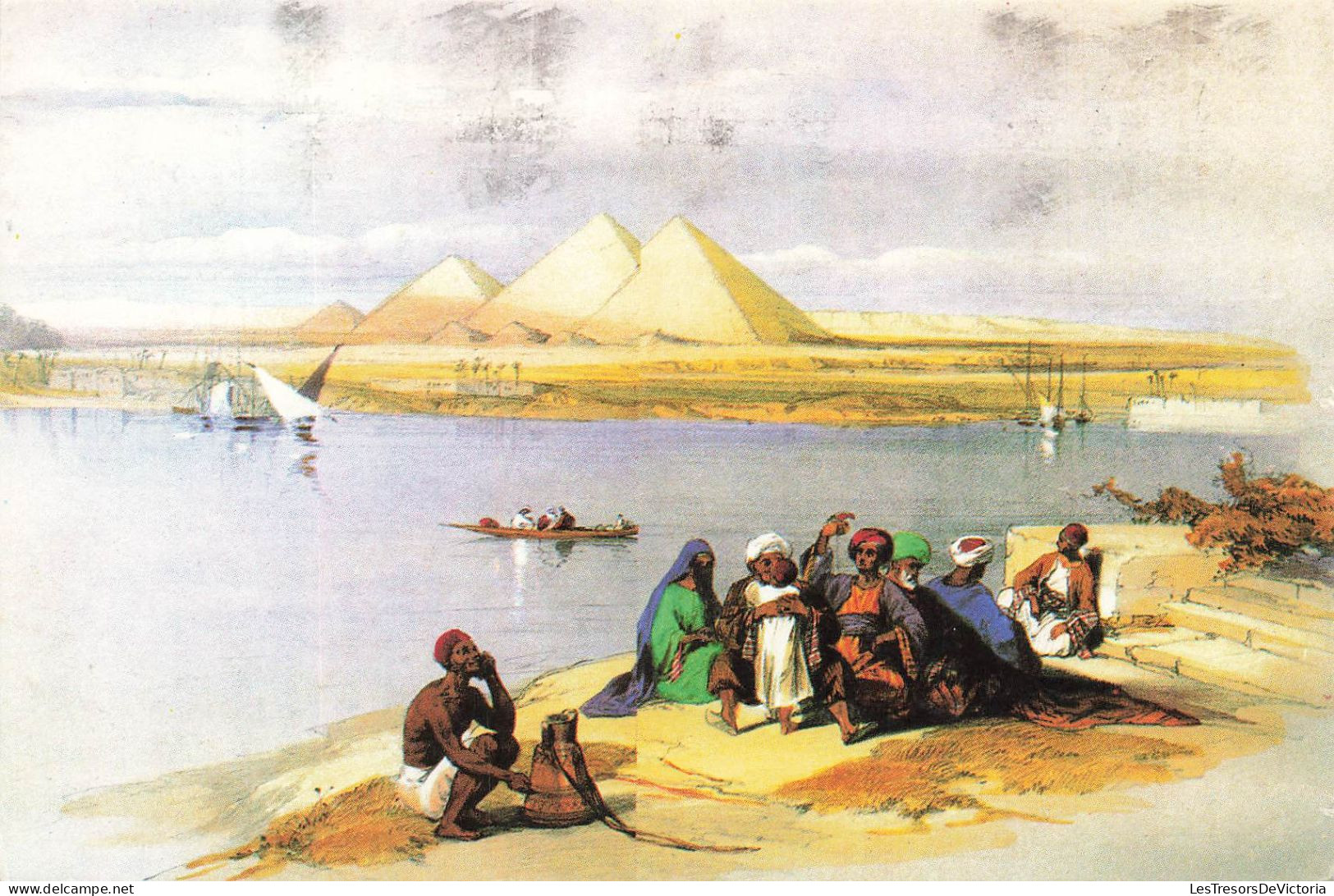 EGYPTE - The Pyramids Of Giza - Animé - Barques - Pyramides - Carte Postale - Gizeh