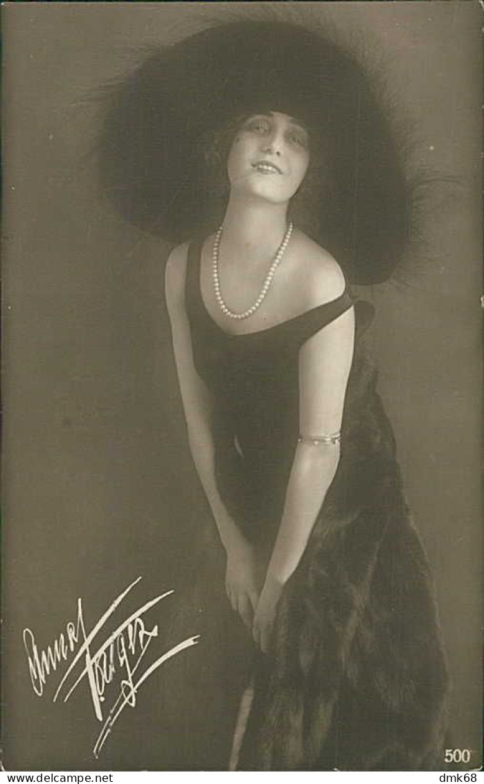 ANNA FOUGEZ /  Maria Annina Laganà Pappacena ( TARANTO ) ACTRESS - RPPC POSTCARD 1920s  (TEM553) - Künstler