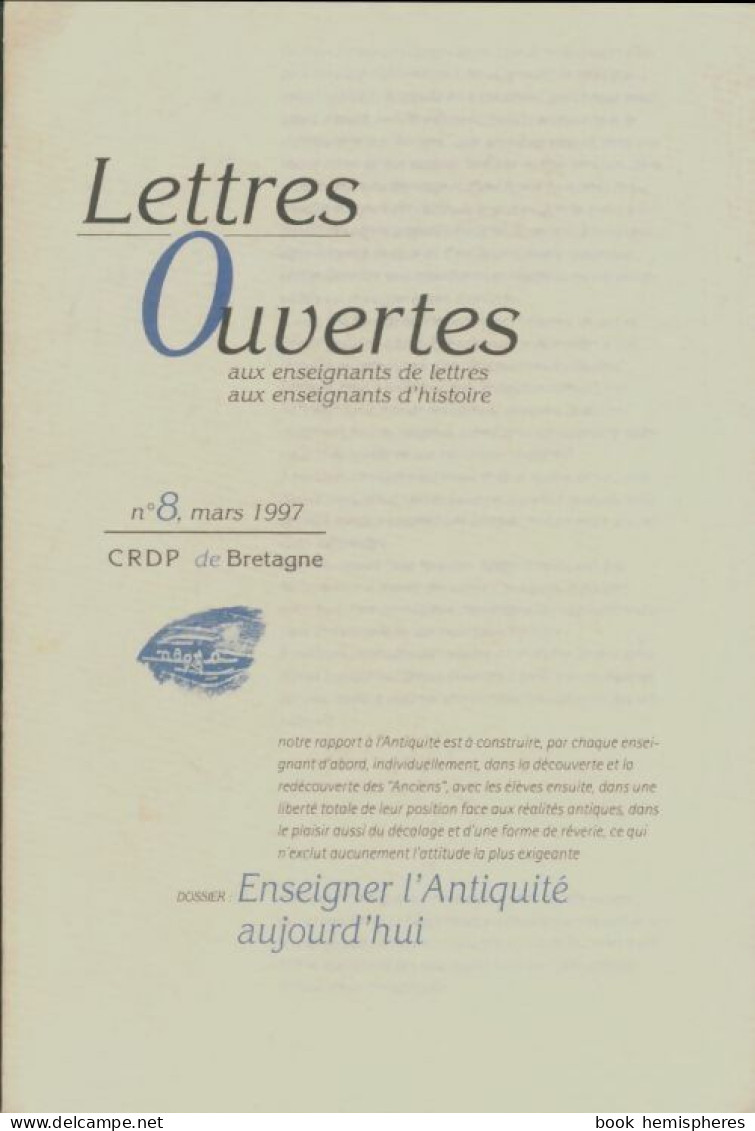 Lettres Ouvertes N°8 (1997) De Collectif - Unclassified