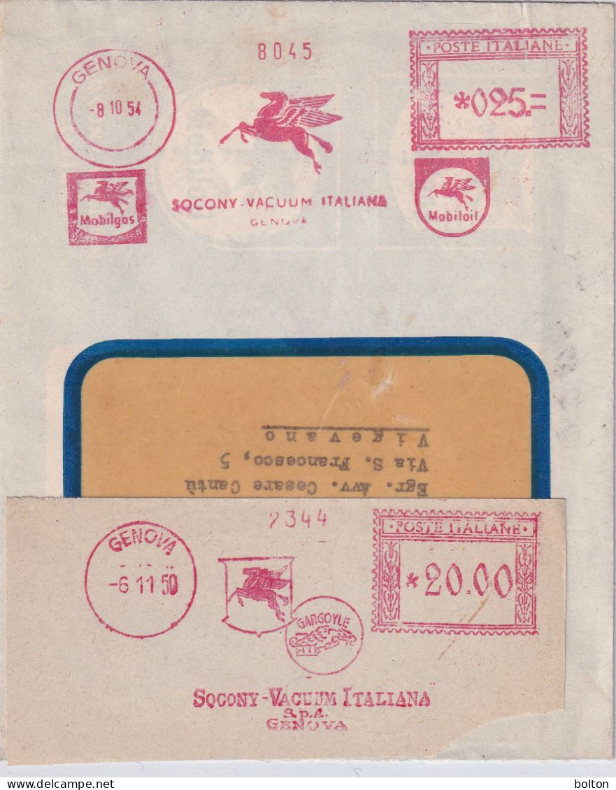 1954  Affrancatura Meccanica Rossa EMA  MOBILGAS  MOBILOIL - 1961-70: Poststempel