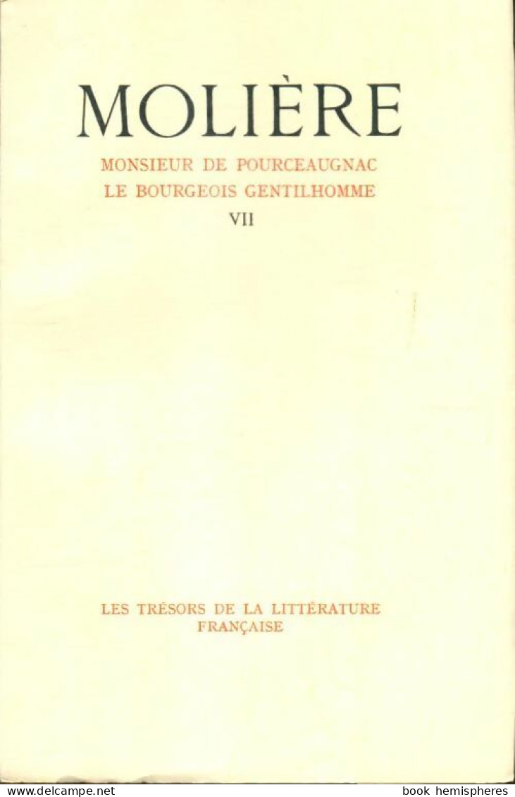 Théâtre Tome VII (1946) De Molière - Other & Unclassified