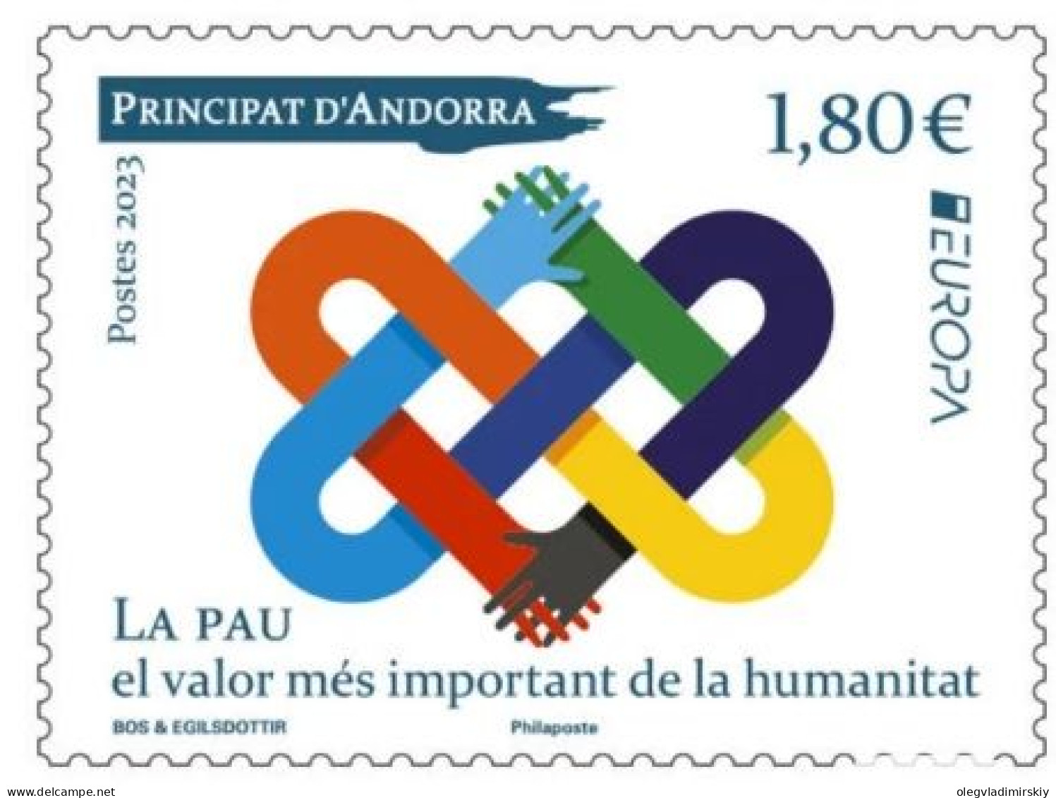 Andorra France 2023 Europa CEPT Peace Stamp MNH - Ungebraucht