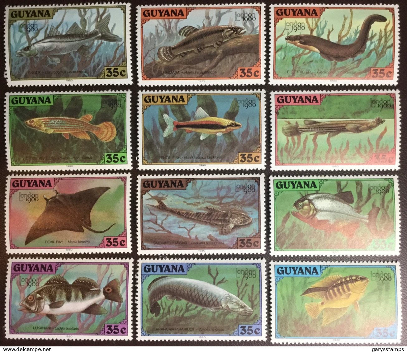 Guyana 1980 London ‘80 Fish MNH - Poissons