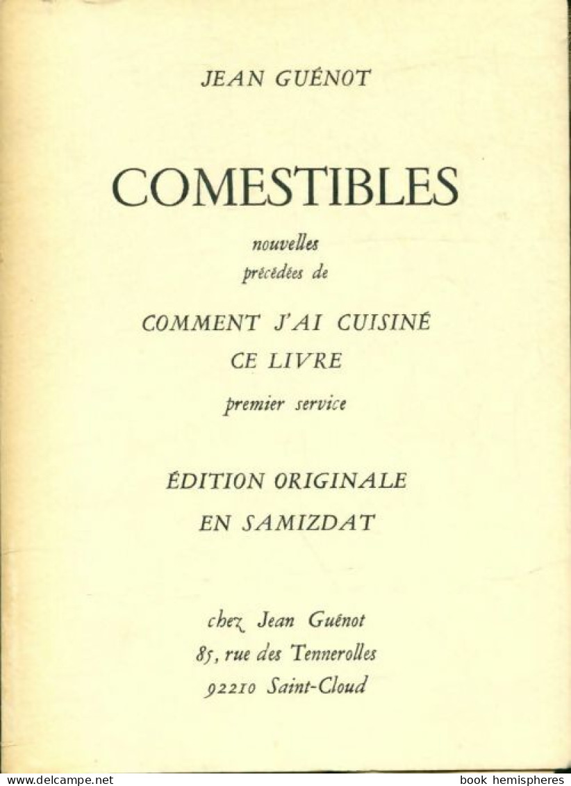 Comestibles (1977) De Jean Guénot - Natura