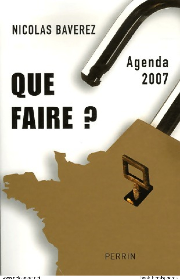 Que Faire ? Agenda 2007 (2006) De Nicolas Baverez - Politica