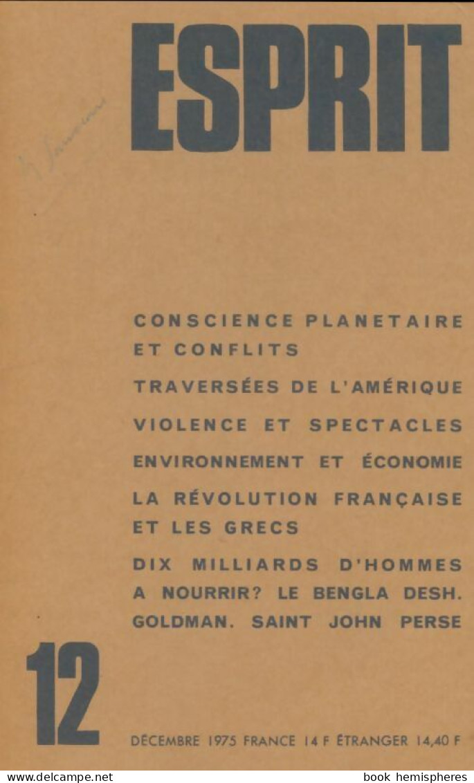 Esprit N°452 (1975) De Collectif - Unclassified