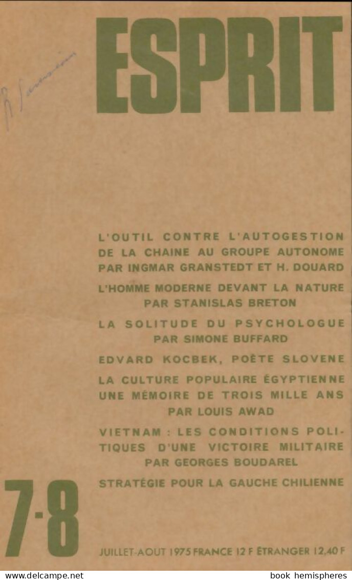 Esprit N°448 (1975) De Collectif - Unclassified