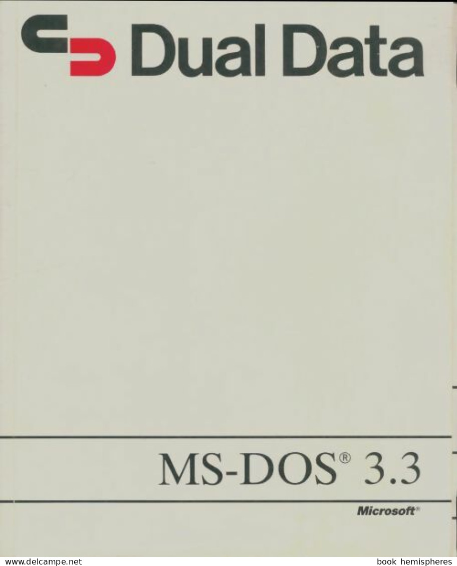 Dual Data Ms-Dos 3.3 (1987) De Collectif - Informatik