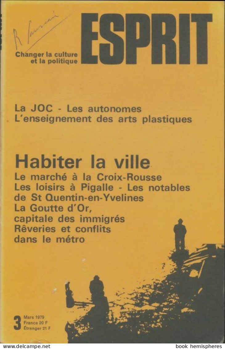 Esprit N°27 : Habiter La Ville (1979) De Collectif - Sin Clasificación