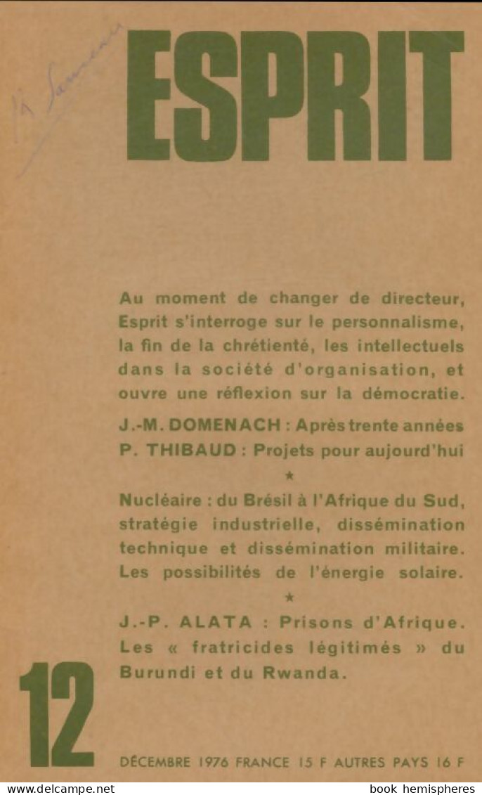 Esprit N°463 (1976) De Collectif - Unclassified