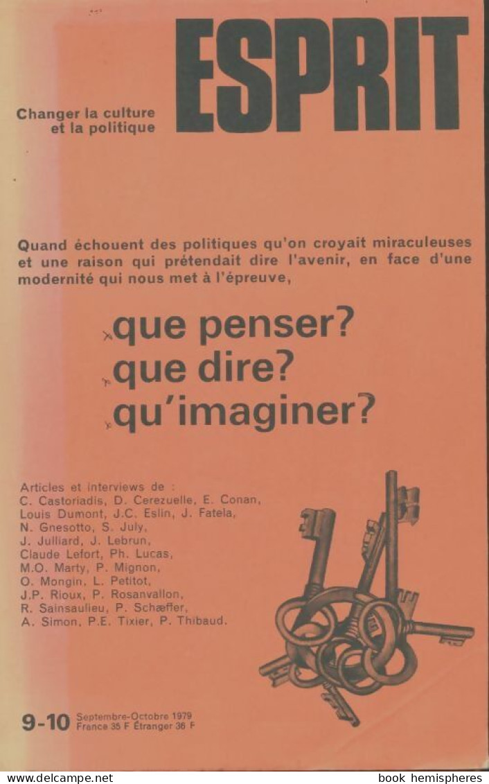 Esprit N°33-34 (1979) De Collectif - Sin Clasificación