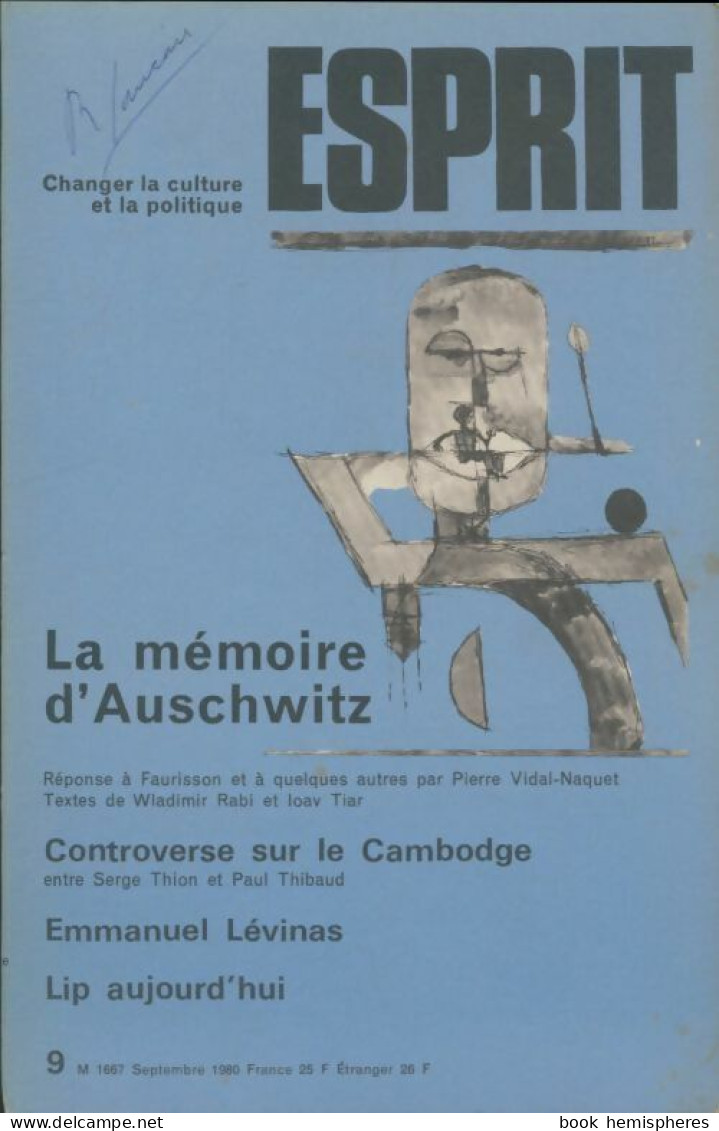Esprit N°45 : La Mémoire D'Auschwitz (1980) De Collectif - Non Classificati