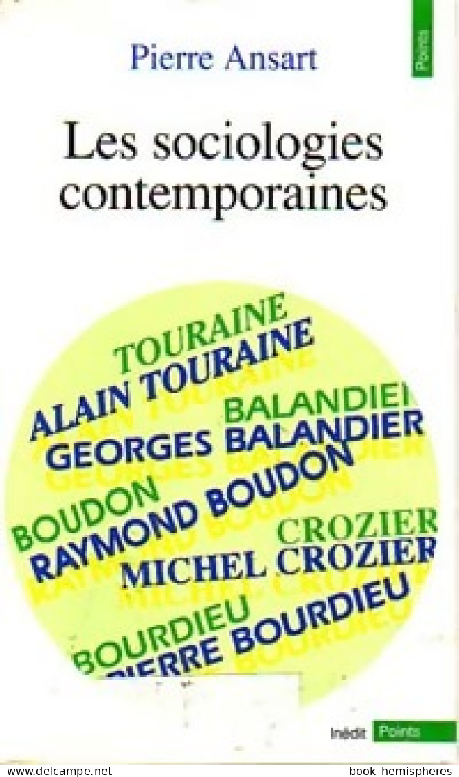 Les Sociologies Contemporaines (1990) De Pierre Ansart - Sciences