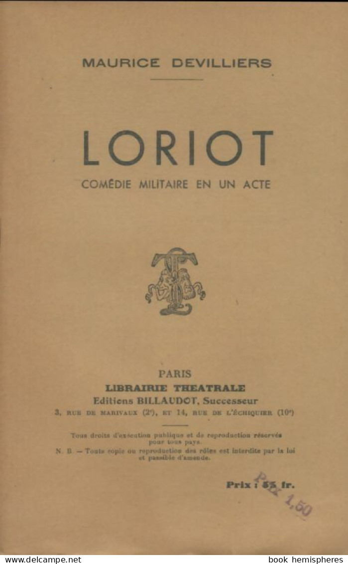 Loriot (1949) De Maurice Devilliers - Otros & Sin Clasificación