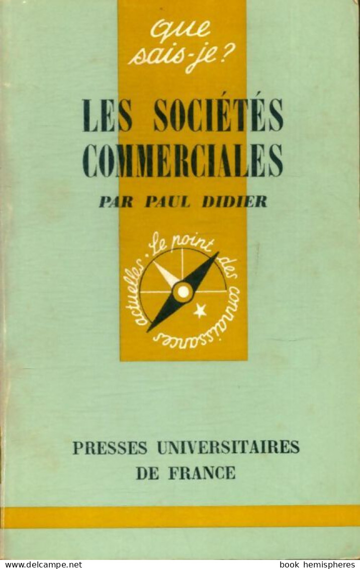 Les Sociétés Commerciales (1974) De Paul Didier - Handel