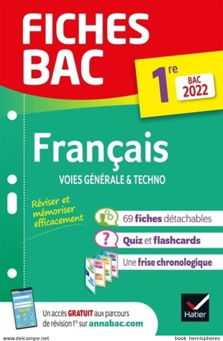 Fiches Bac Français 1re Générale & Techno Bac 2022 (2021) De Collectif - 12-18 Ans