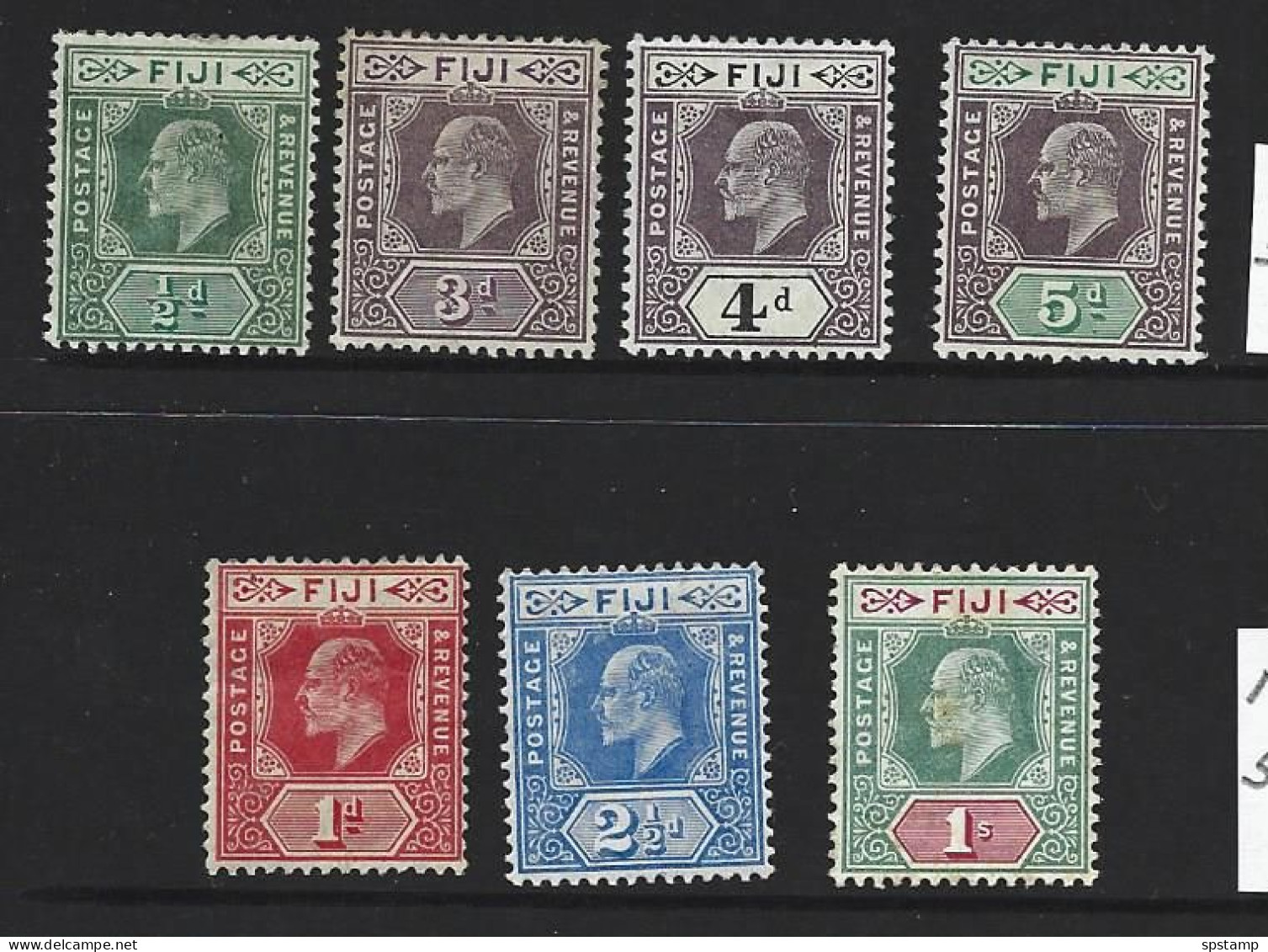 Fiji 1903 - 1912 KEVII Group Of 7 To 1/- Attractive Mint - Fidschi-Inseln (...-1970)
