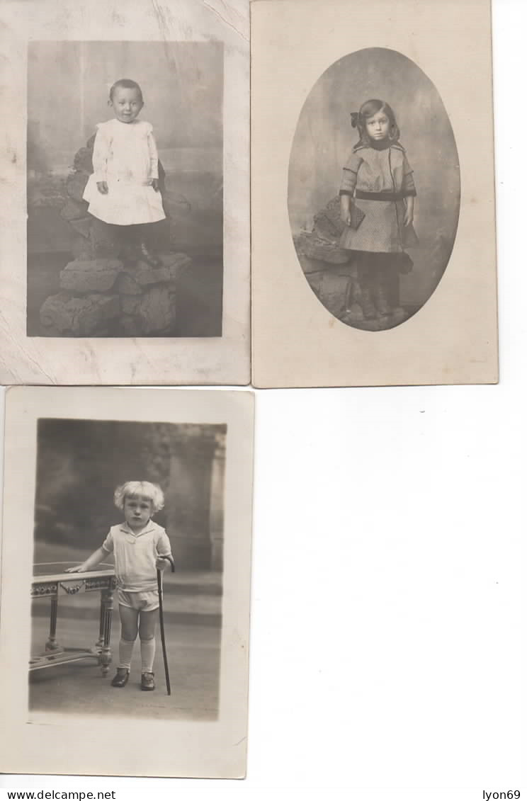 LOR DE   3 CARTES PHOTOS A IDENTIFIER ENFANTS - A Identifier