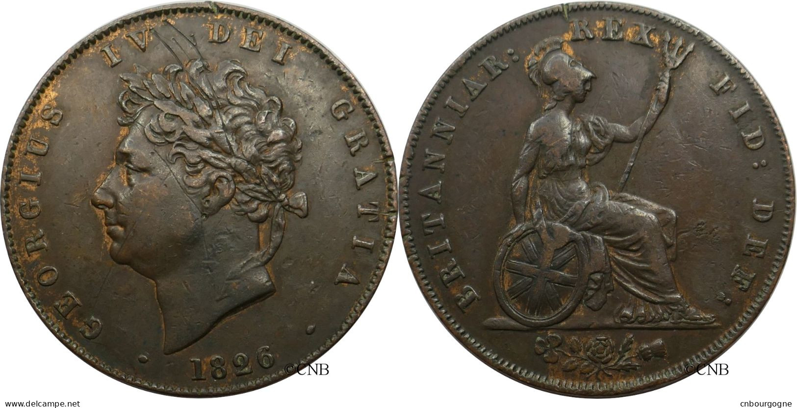 Royaume-Uni - George IV - Half Penny 1826 - TTB/XF40 Rayures - Mon5857 - Autres & Non Classés