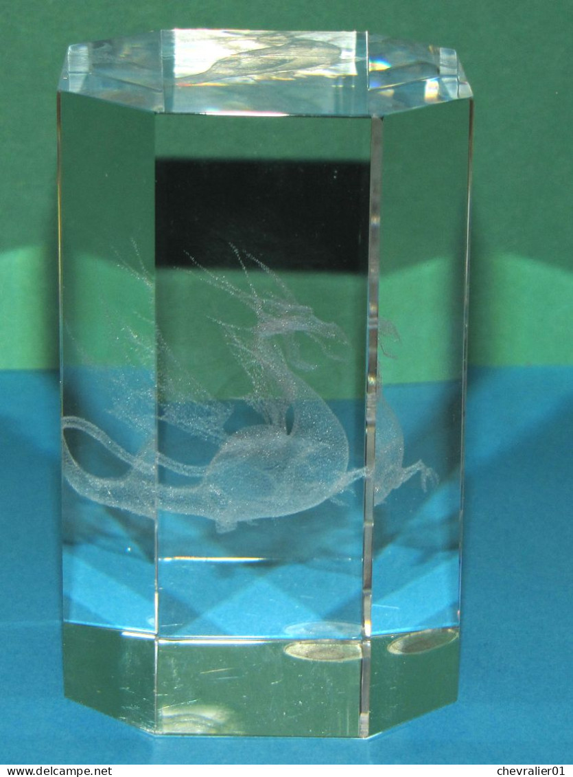 Cristal Gravé Au Lazer - Dragon - Glass & Crystal