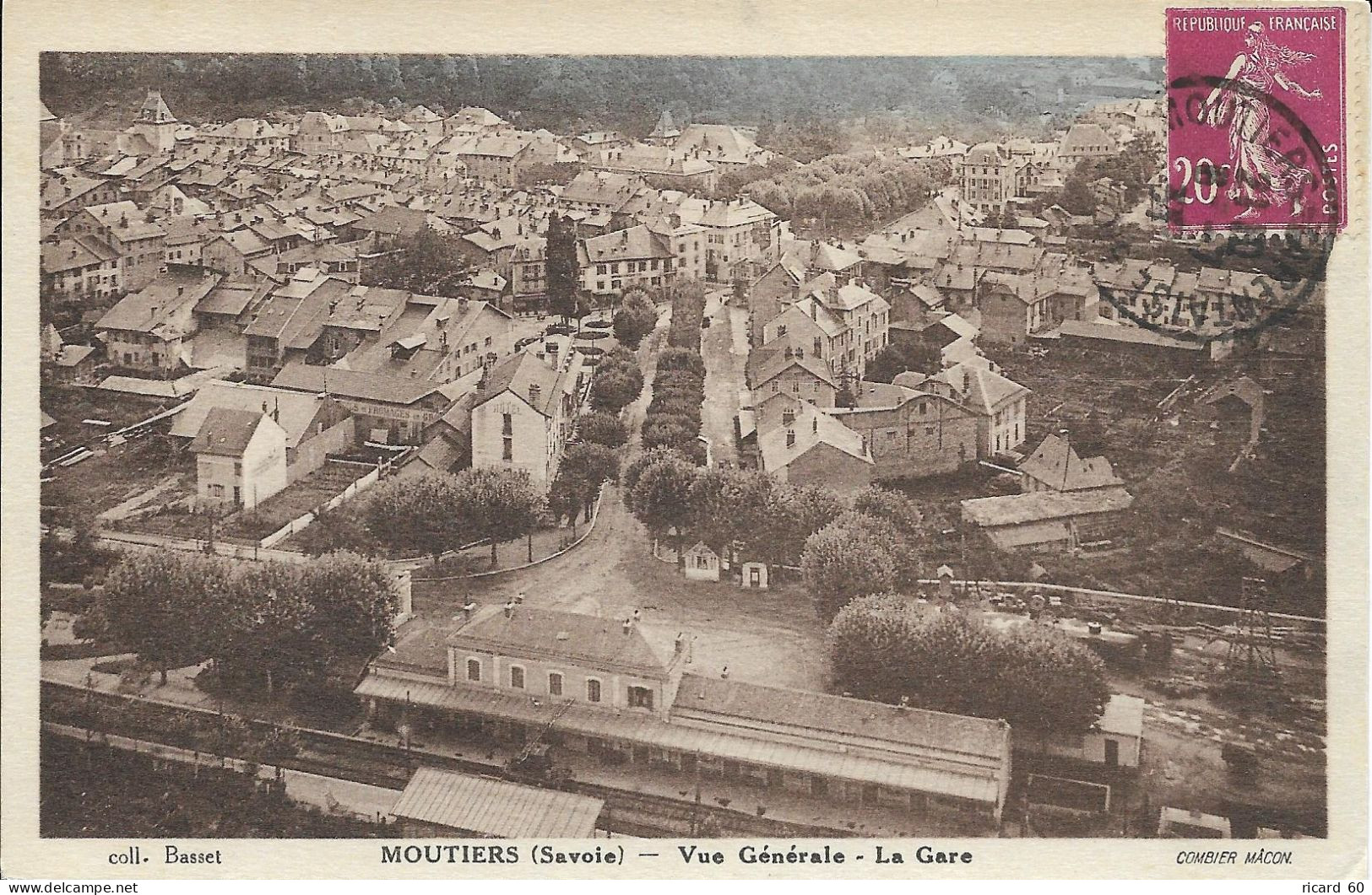 Cpa Moutiers, Vue Générale , La Gare - Moutiers