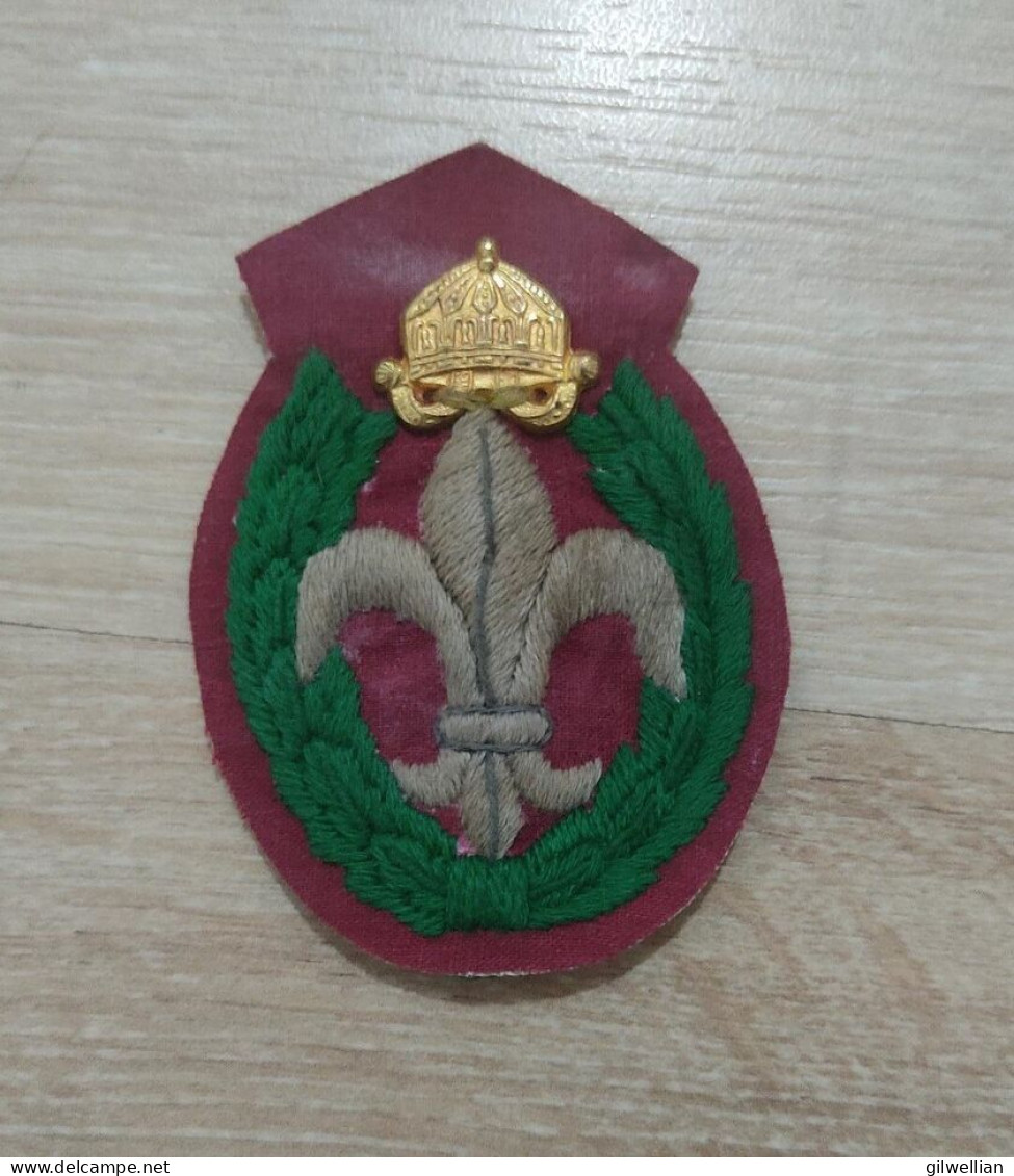 Vintage King's Scout Bulgaria C. 1929 Patch & Rover Flash / Boris III Monogram Badge - Autres & Non Classés