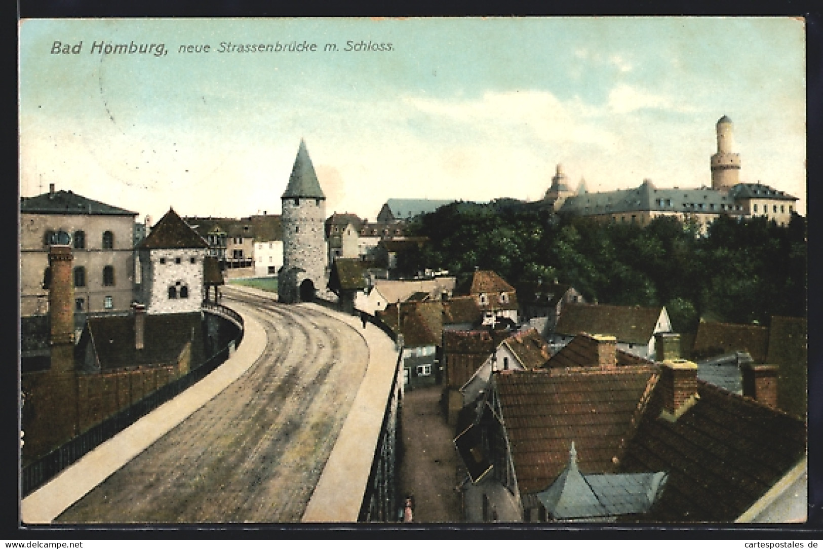 AK Bad Homburg, Neue Strassenbrücke Mit Schloss  - Bad Homburg