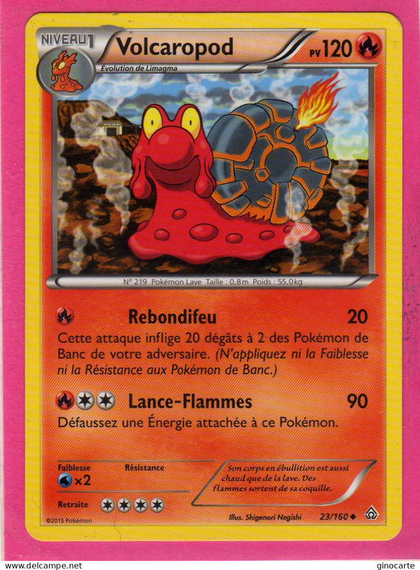 Carte Pokemon Francaise 2015 Xy Promo Choc 23/160 Volcaropod 120pv Bon Etat - XY