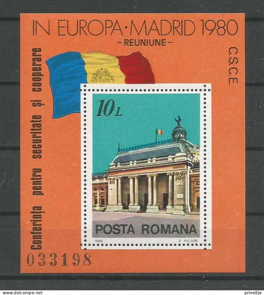 Romania 1980 Madrid Conference S/S Y.T. BF 146  ** - Blocks & Kleinbögen