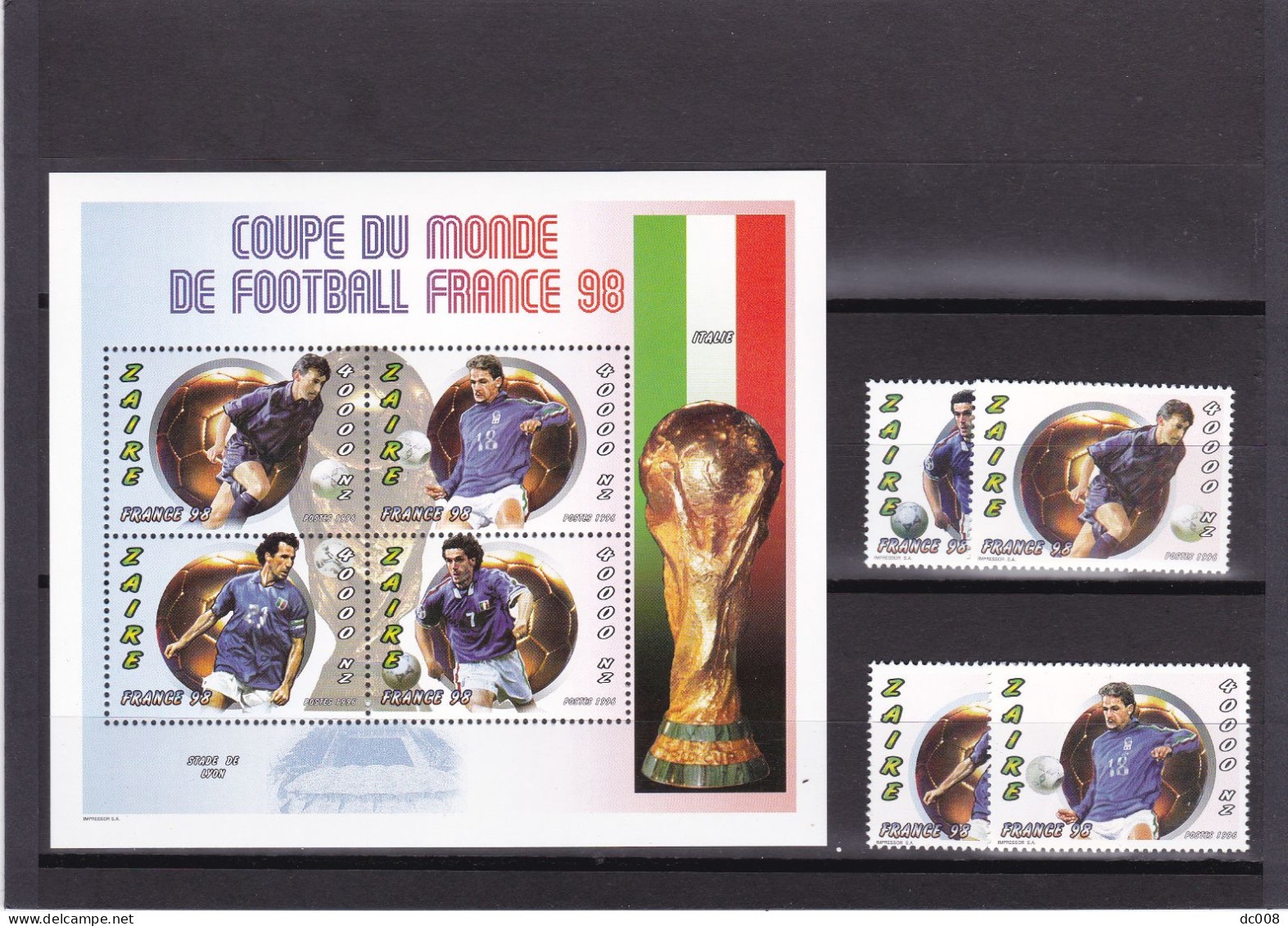 Voetbal Frankrijk 1998-Football France 1998 Serie+bl 40000NZ-1578/81+bl91 - Neufs