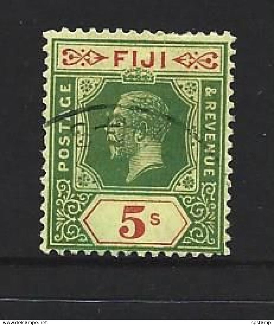 Fiji 1922 - 1927 5 Shilling KGV FU , One Slightly Shortish And Thinned Perf At Top - Fidschi-Inseln (...-1970)