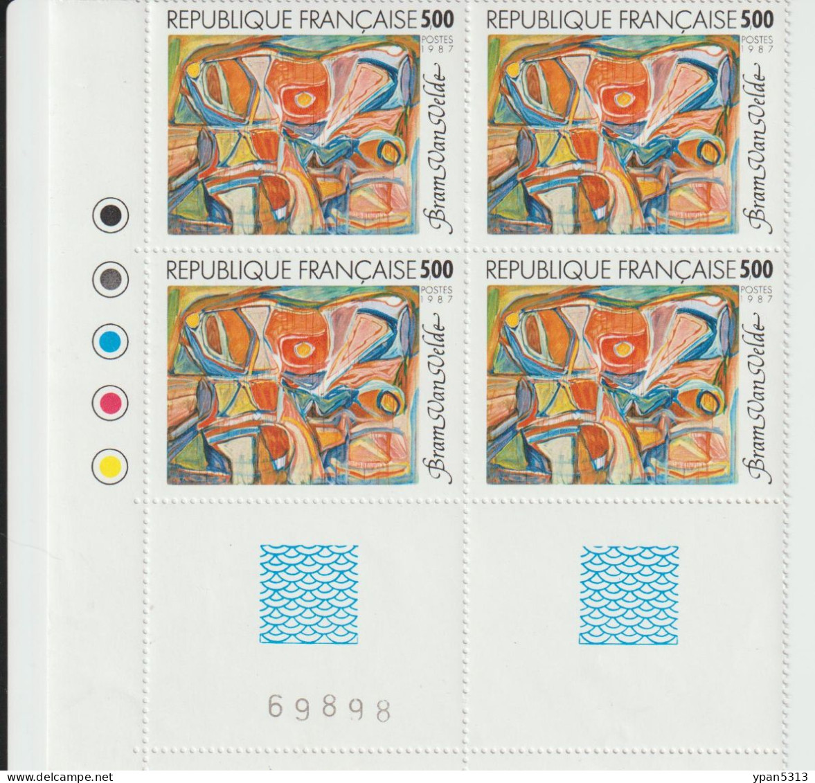 2473** - Bloc De 4 Timbres De Bram Van Velde Avec Coin De Feuille. - Unused Stamps