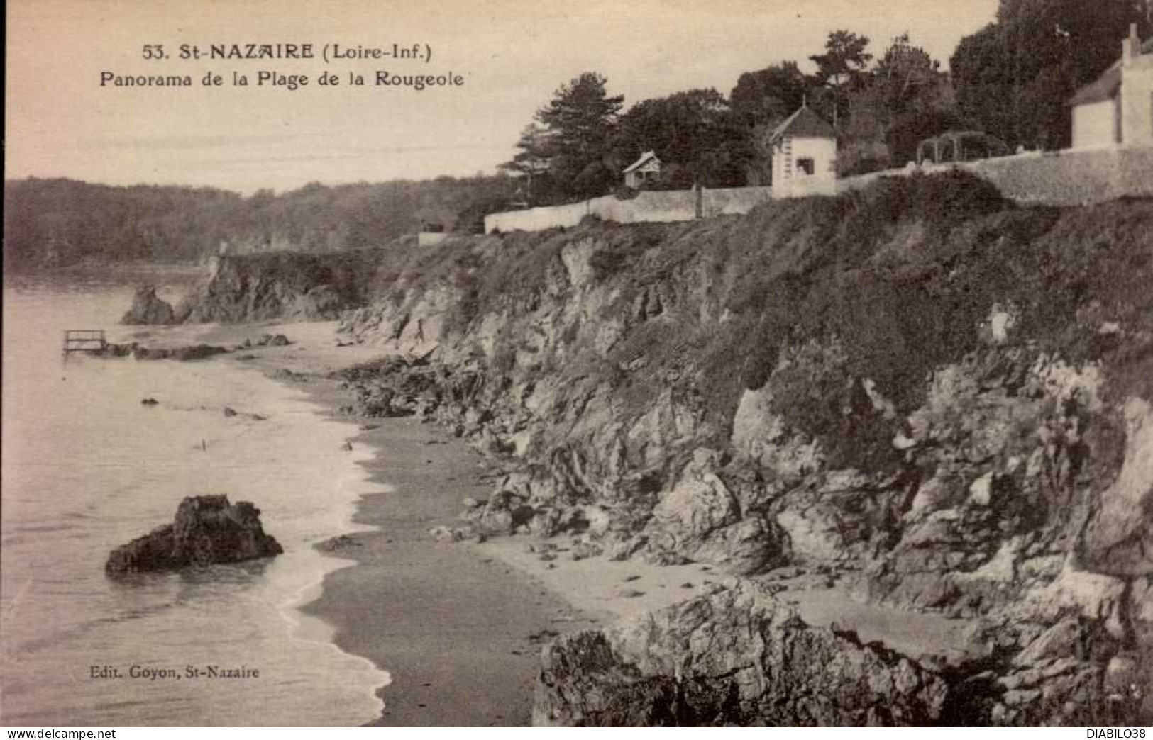 SAINT-NAZAIRE  ( LOIRE ATLANTIQUE )  LOT DE 2 CARTES. PANORAMA DE LA PLAGE DE LA ROUGEOLE. PANORAMA DE LA COTE DE  . . . - Saint Nazaire