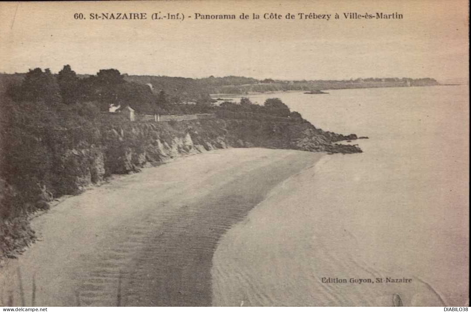 SAINT-NAZAIRE  ( LOIRE ATLANTIQUE )  LOT DE 2 CARTES. PANORAMA DE LA PLAGE DE LA ROUGEOLE. PANORAMA DE LA COTE DE  . . . - Saint Nazaire