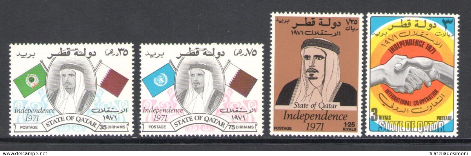 1972 QATAR, SG N. 386/89 - Indipendenza - MNH** - Andere-Azië