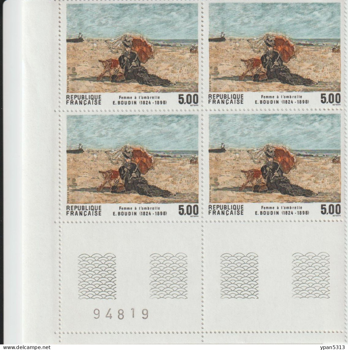 2474** - Bloc De 4 Timbres De Eugène BOUDIN Avec Coin De Feuille. - Unused Stamps