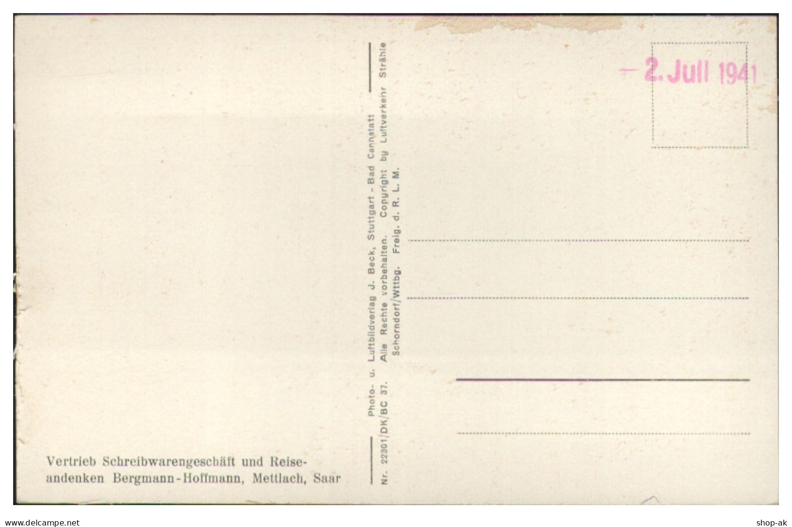 MW14201/ Mettlach Saar AK Seltenes Strähle Luftbild 30/40er Jahre - Other & Unclassified