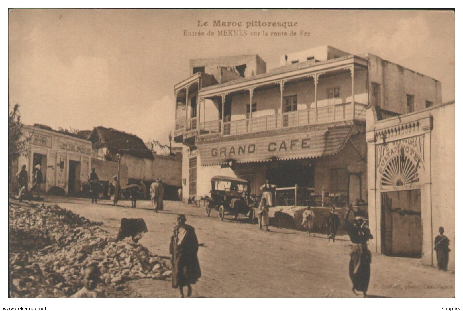 S5589/ Meknes   Grand Cafe  Marokko AK 1915 - Non Classificati